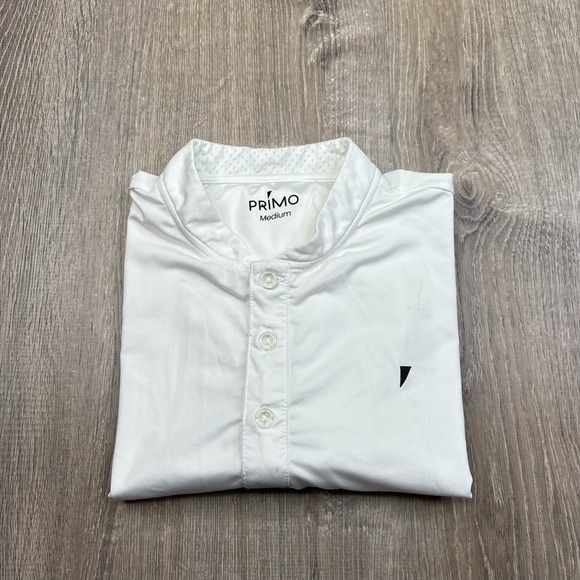 Henley Other - Primo Golf Polo Shirt Blade Collar Henley Performance White Short Sleeve Men's M